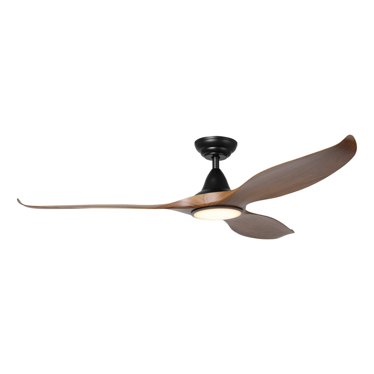 Noosa 60"/152cm New Teak and Black with LED Light DC Motor Ceiling Fan