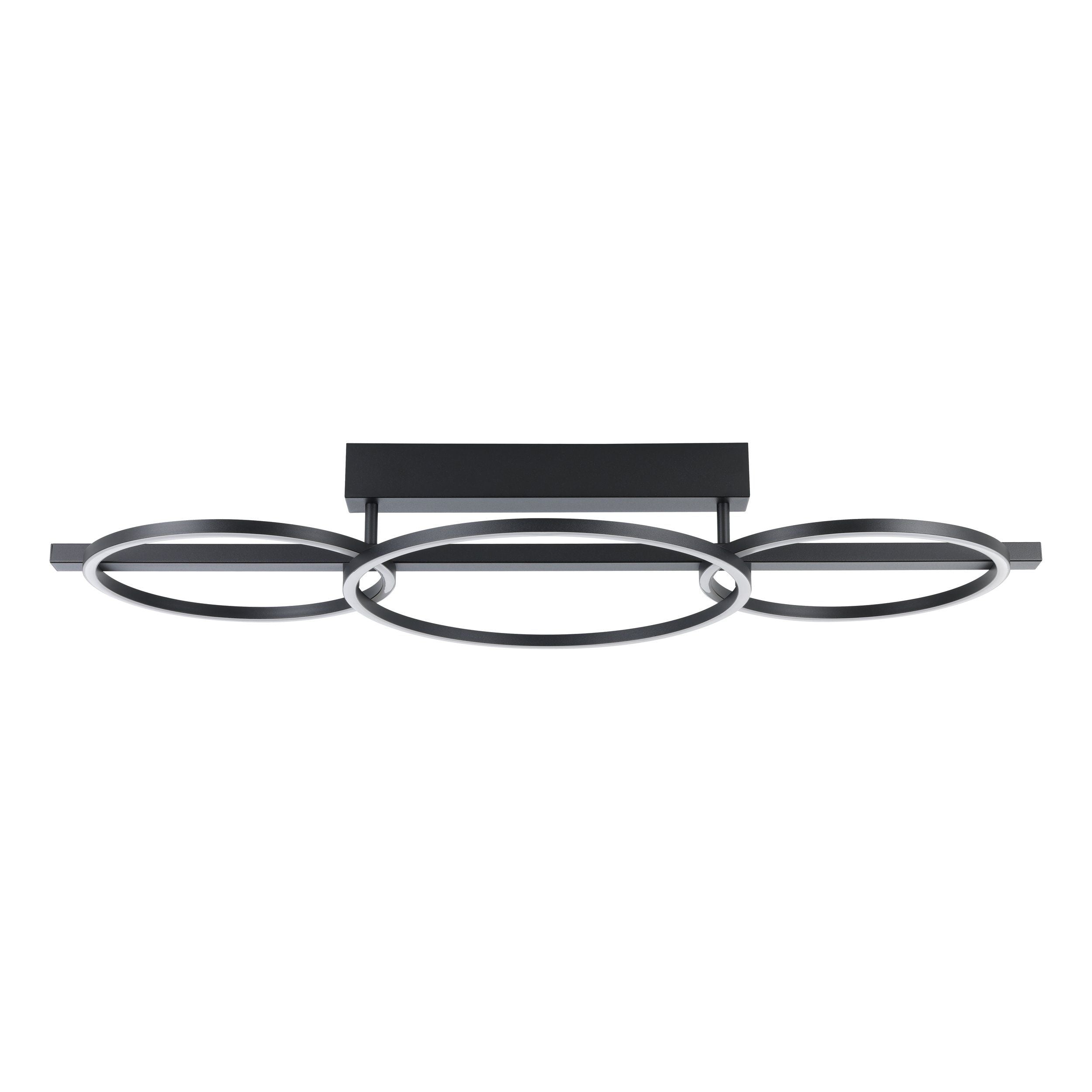 Lanacera Modern LED 3000k 3-Ring Black Close to Ceiling