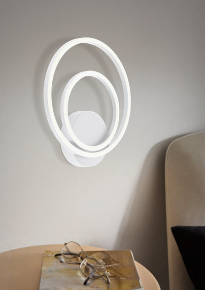 Lanacera Modern LED 3000k 3-Ring White Wall Light