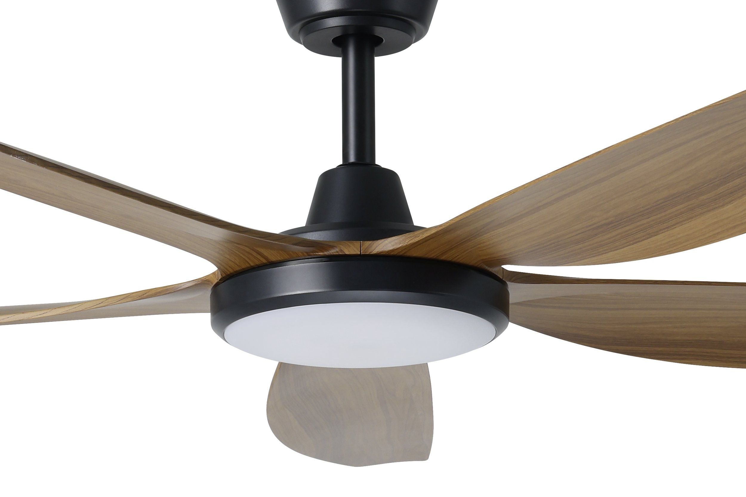 Miami 60"/1520mm 5 Blade Black and Teak with LED DC Motor ABS Ceiling Fan