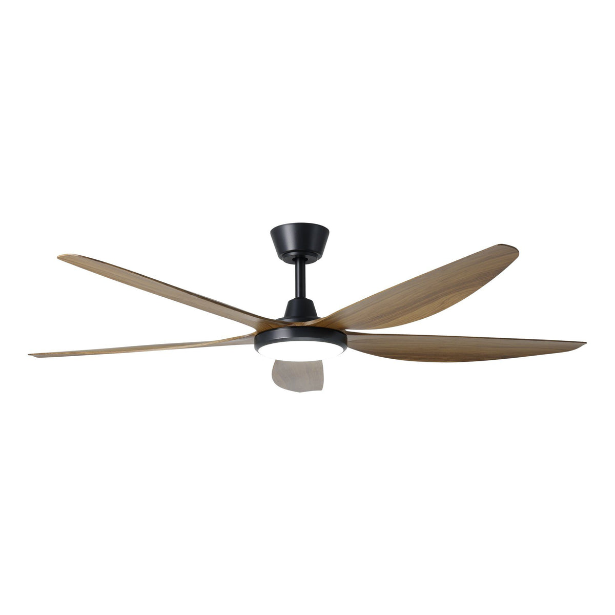 Miami 60"/1520mm 5 Blade Black and Teak with LED DC Motor ABS Ceiling Fan