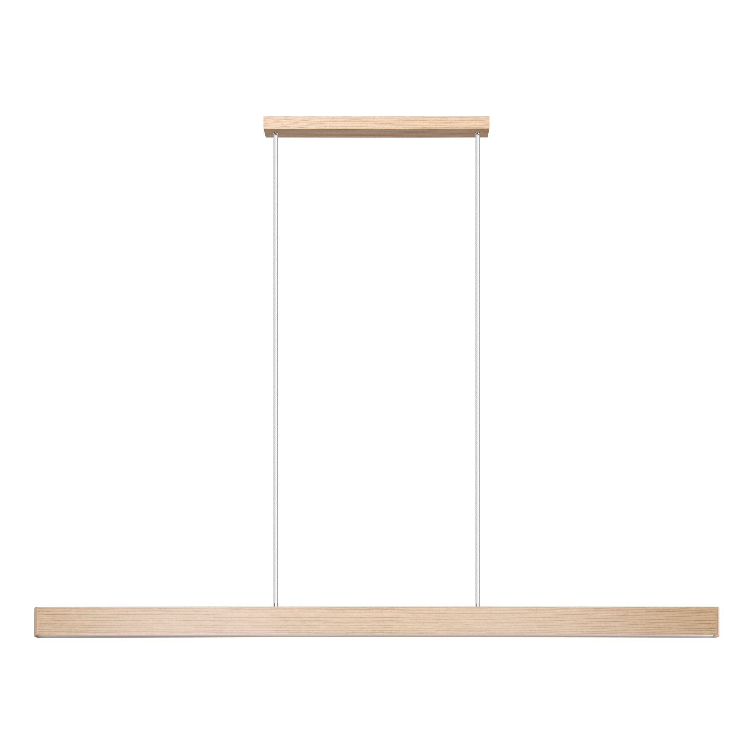 Climene 3 180cm Oak Linear Tri-Colour LED Strip Pendant