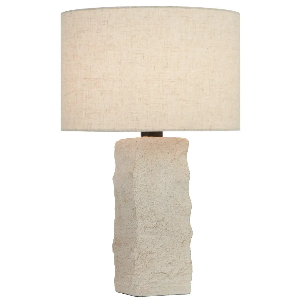 Celsus Large Beige Cast Stone Table Lamp