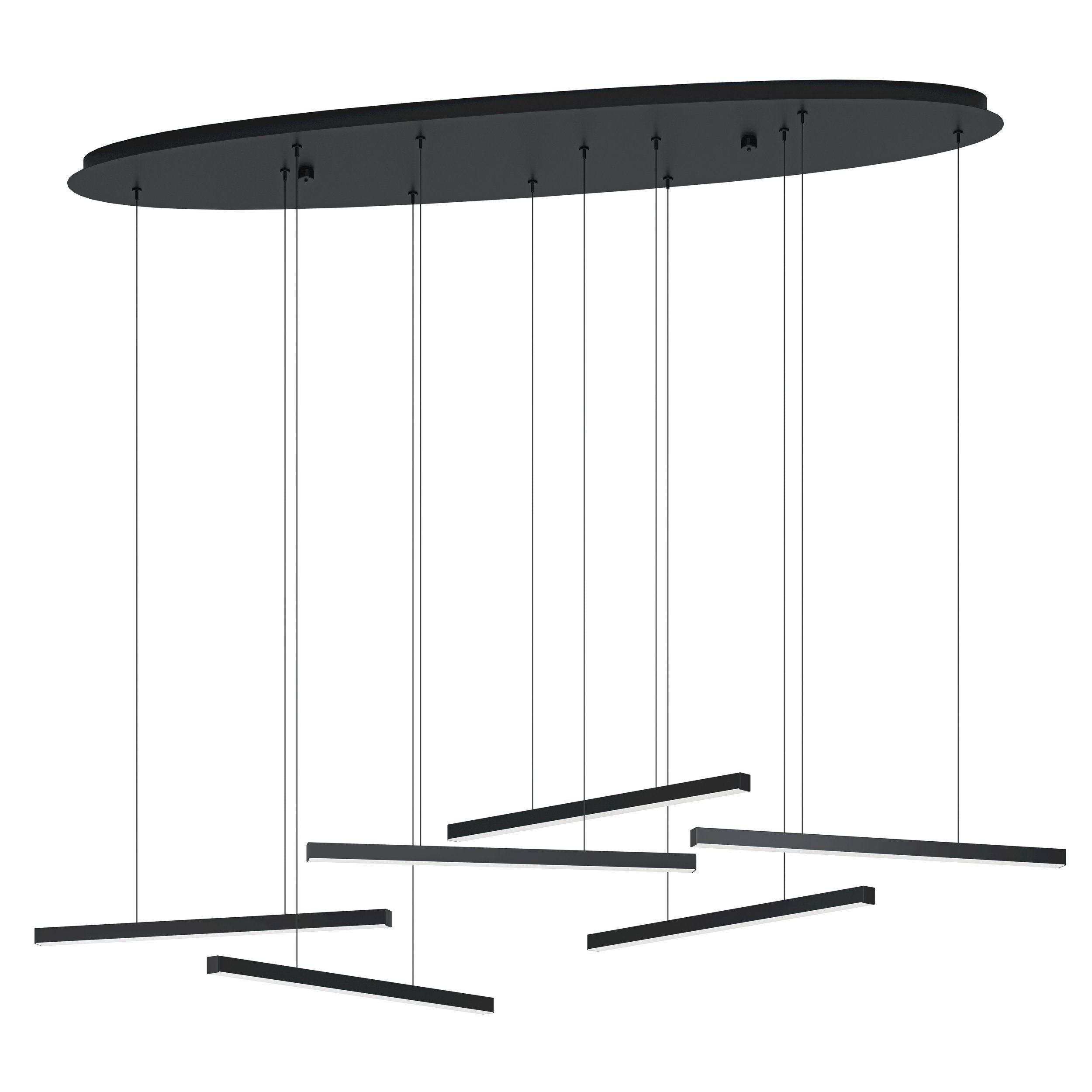 Lindoza 6 Light Linear Black Slimline Contemporary Feature Pendant