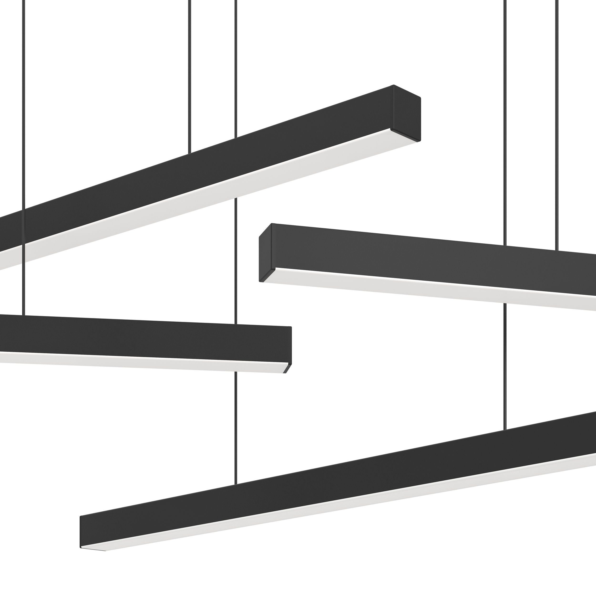 Lindoza 6 Light Linear Black Slimline Contemporary Feature Pendant