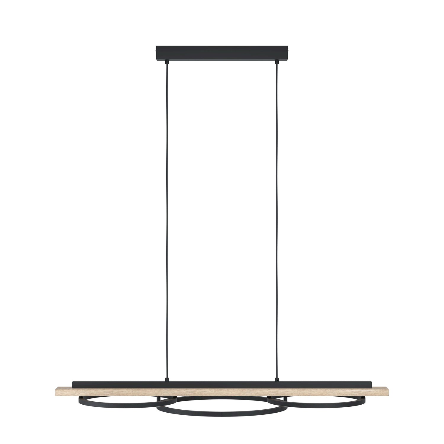 Boyal Natural Timber with Black LED Contemporary Pendant