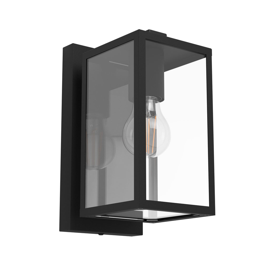 Budrone Black and Glass Modern Outdoor Coach Light