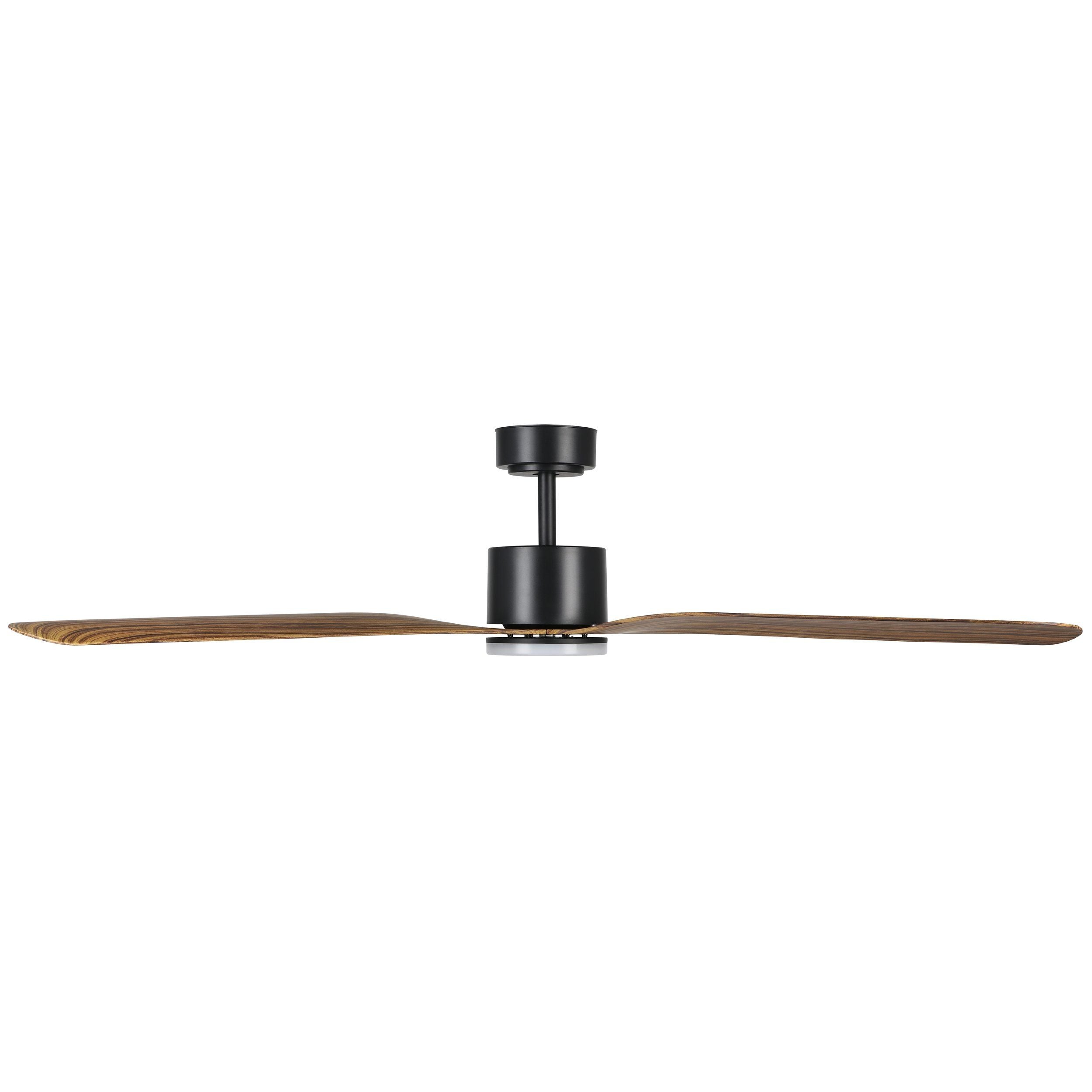 Iluka 60&quot;/1520mm 3 Blade Black and Rustic Timber with LED Light DC Motor ABS Ceiling Fan