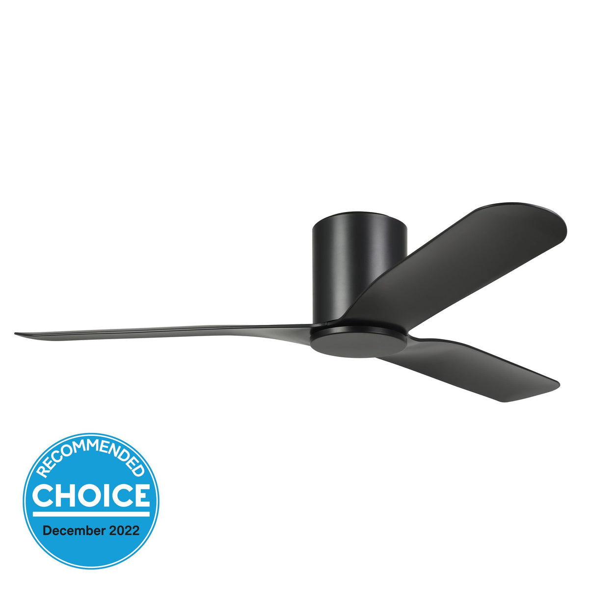 Iluka 52"/1320mm Black DC Low Profile Flush Ceiling Fan