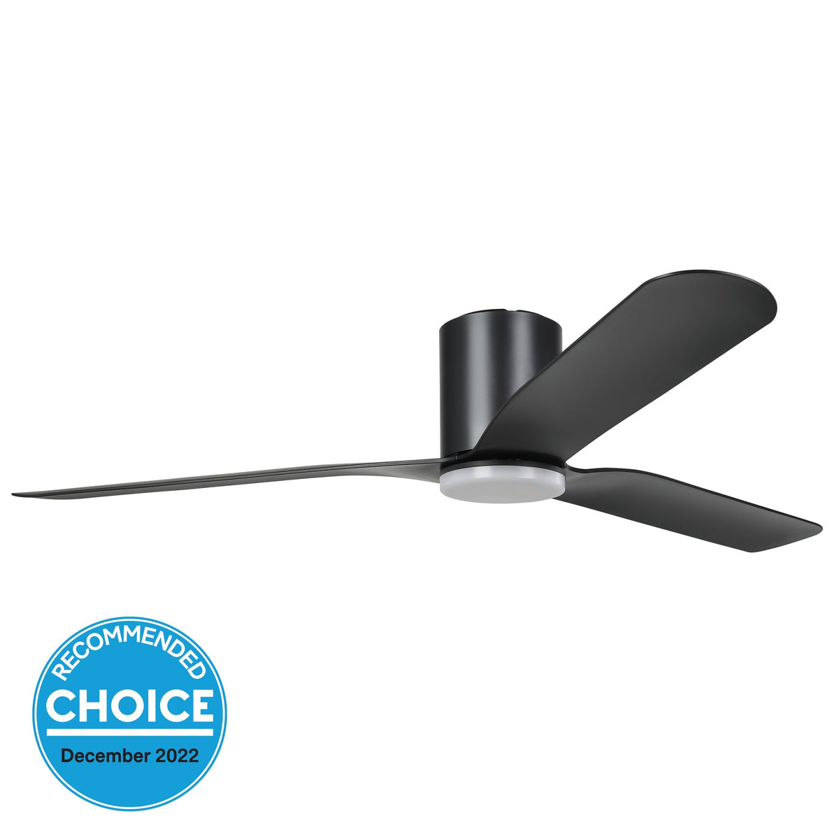 Iluka 60"/1520mm Black with LED Light DC Low Profile Flush Ceiling Fan