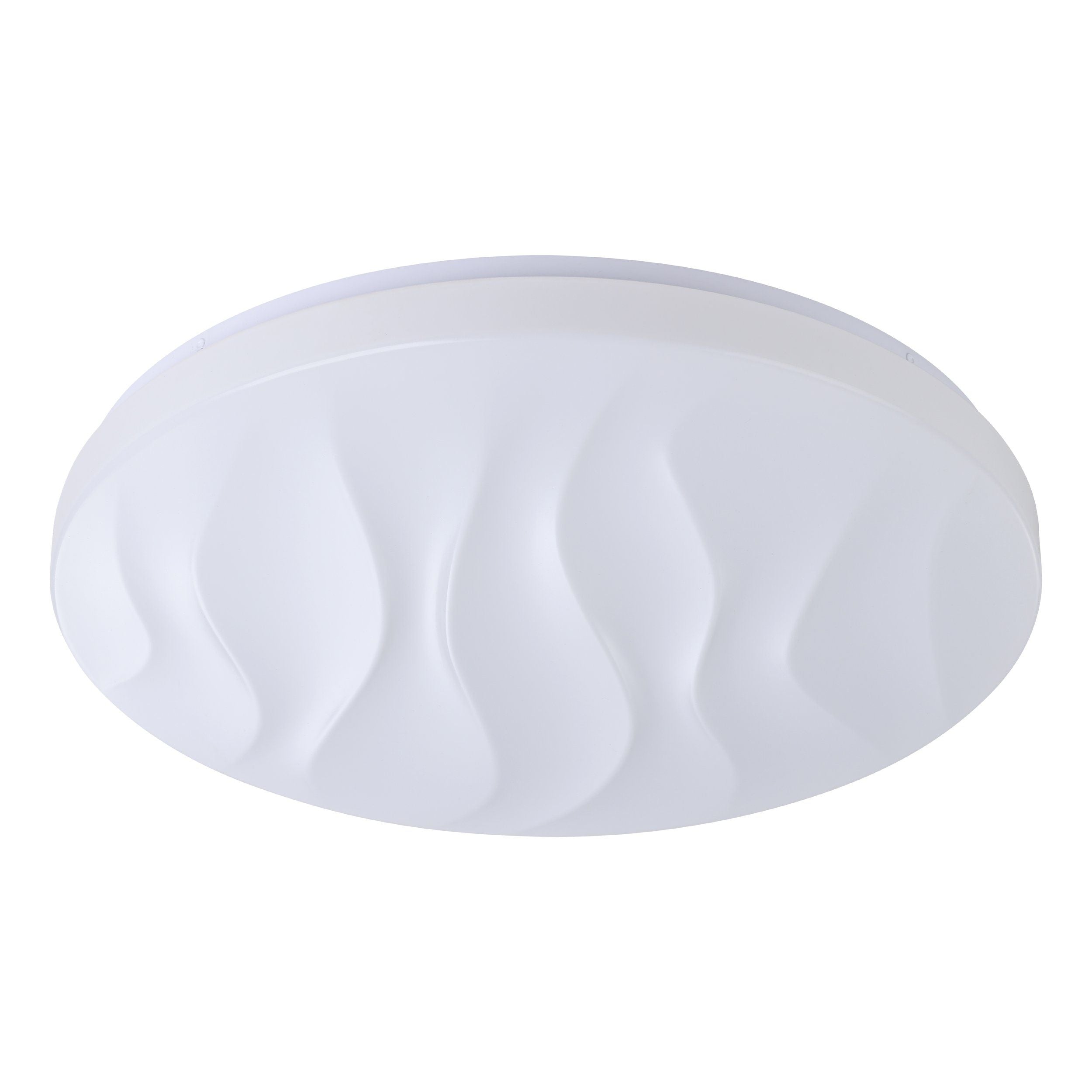 Wavey 36w Textured White Tri-colour LED Ceiling Oyster Light