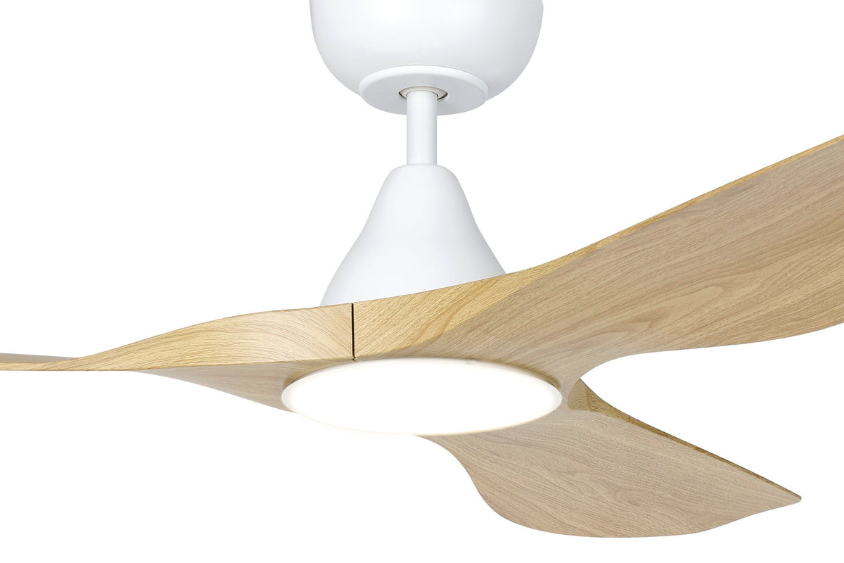 Surf 48"/1220mm 3 Blade White and Oak with LED Light DC Motor ABS Ceiling Fan