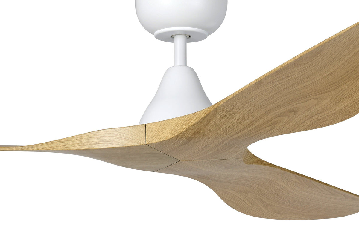 Surf 52"/1320mm 3 Blade White and Oak DC Motor ABS Ceiling Fan