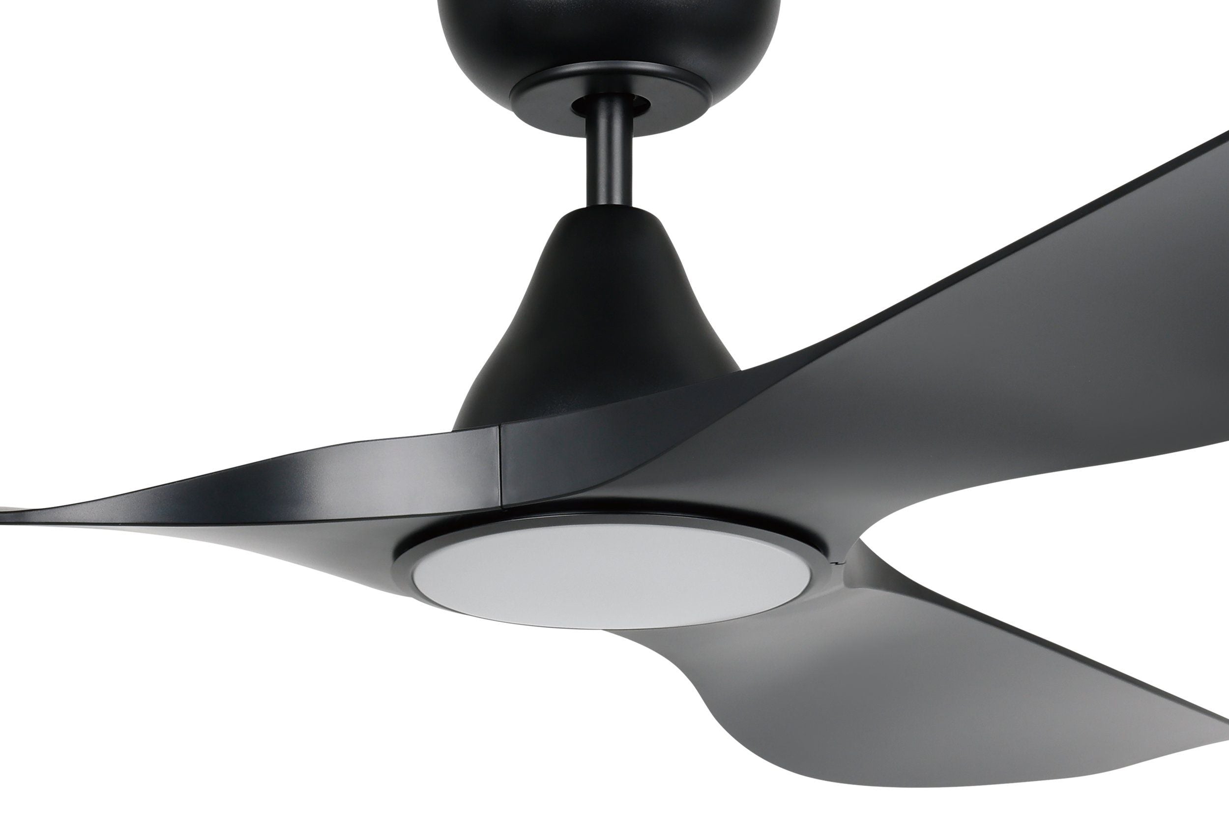Surf 52"/1320mm 3 Blade Black with LED Light DC Motor ABS Ceiling Fan