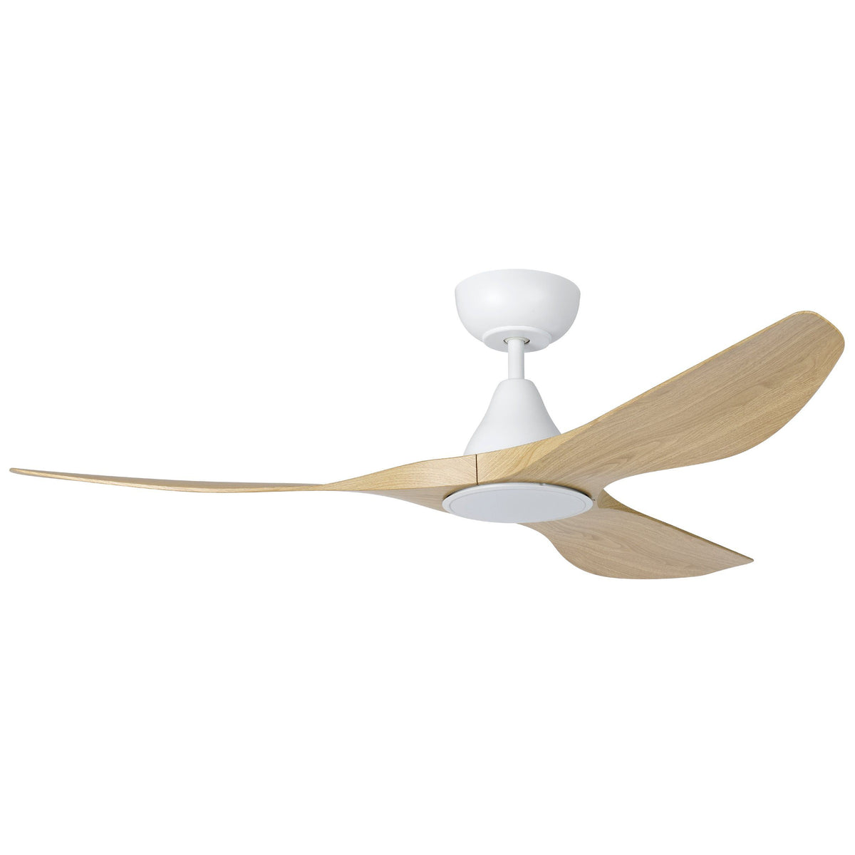 Surf 52"/1320mm 3 Blade White and Oak with LED Light DC Motor ABS Ceiling Fan