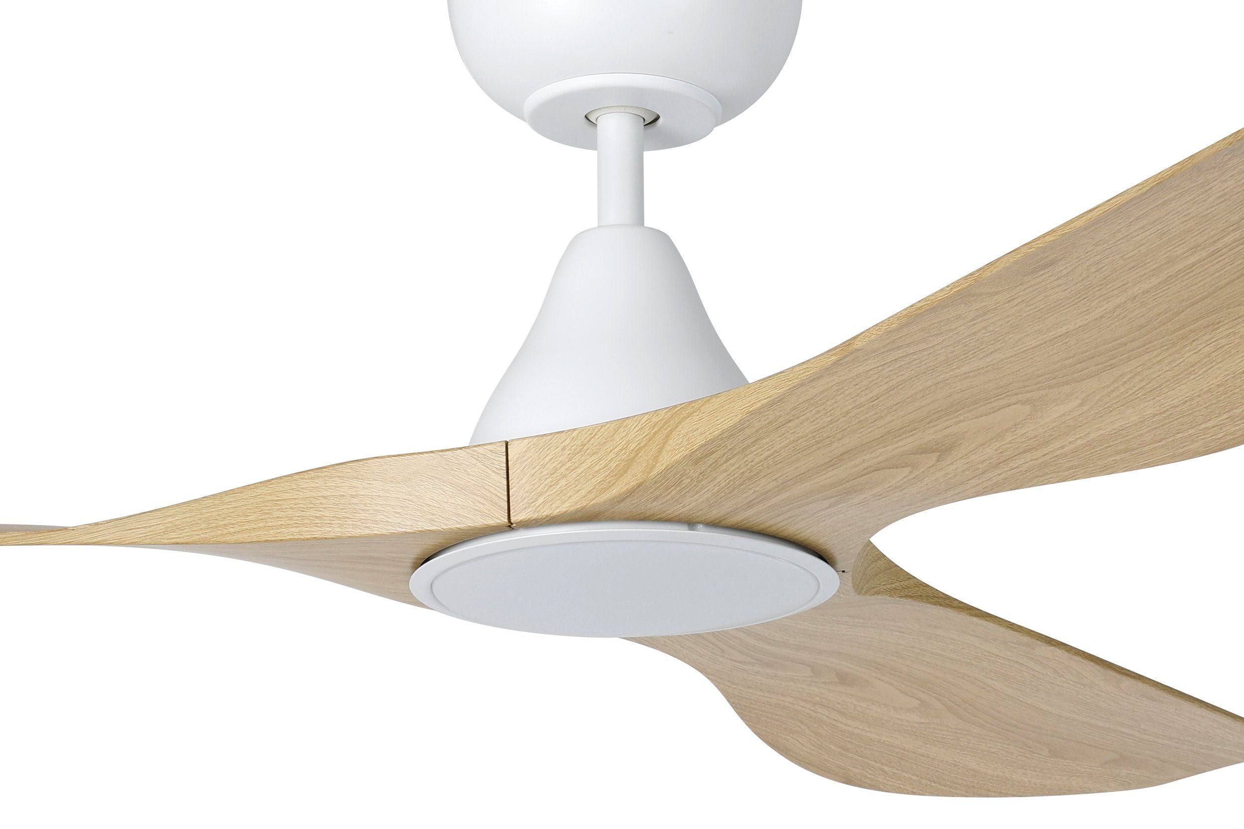 Surf 52"/1320mm 3 Blade White and Oak with LED Light DC Motor ABS Ceiling Fan