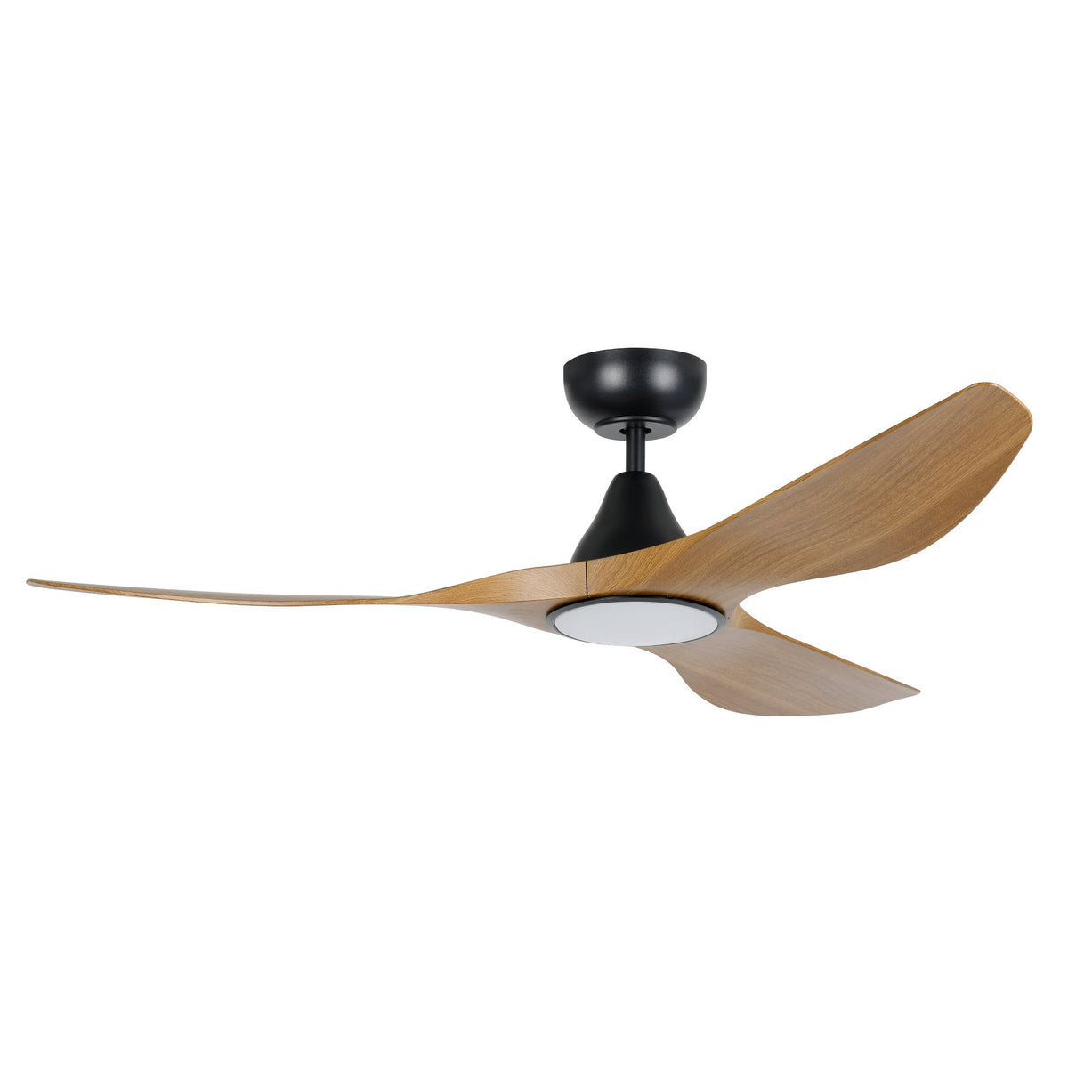 Surf 52"/1320mm 3 Blade Black and Burmese Teak with LED Light DC Motor ABS Ceiling Fan