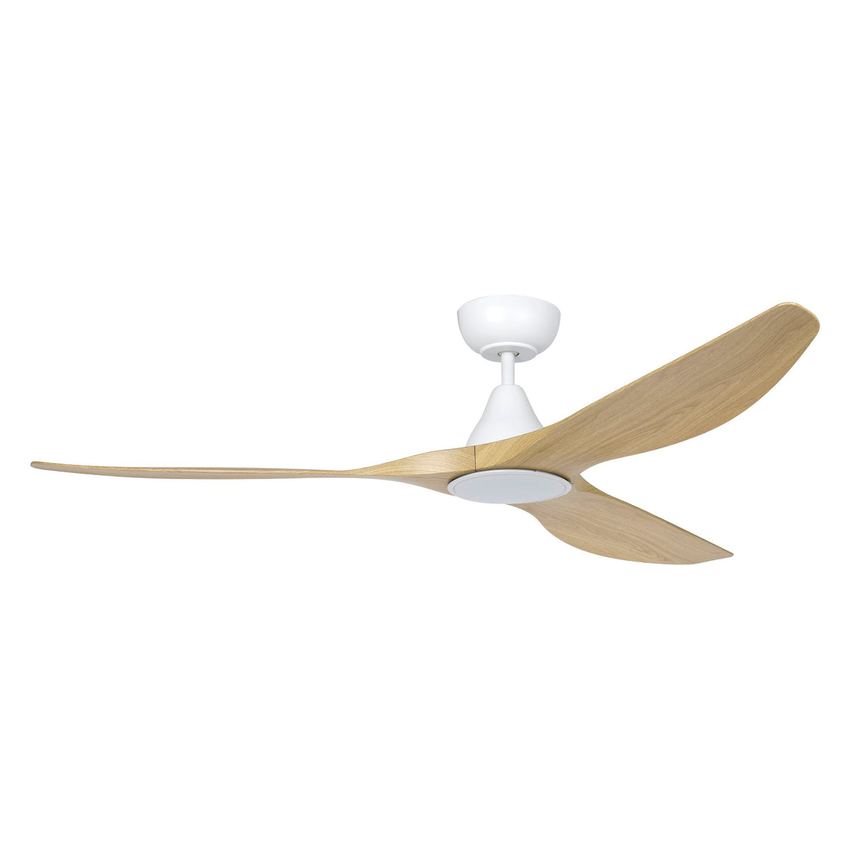 Surf 60"/1520mm 3 Blade White and Oak with LED Light DC Motor ABS Ceiling Fan
