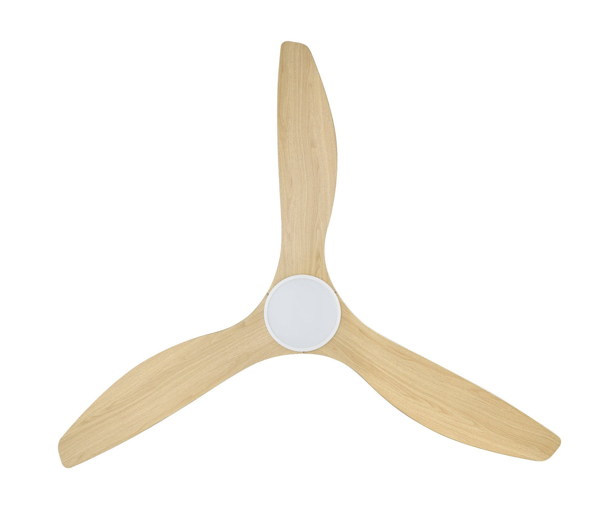 Surf 60"/1520mm 3 Blade White and Oak with LED Light DC Motor ABS Ceiling Fan