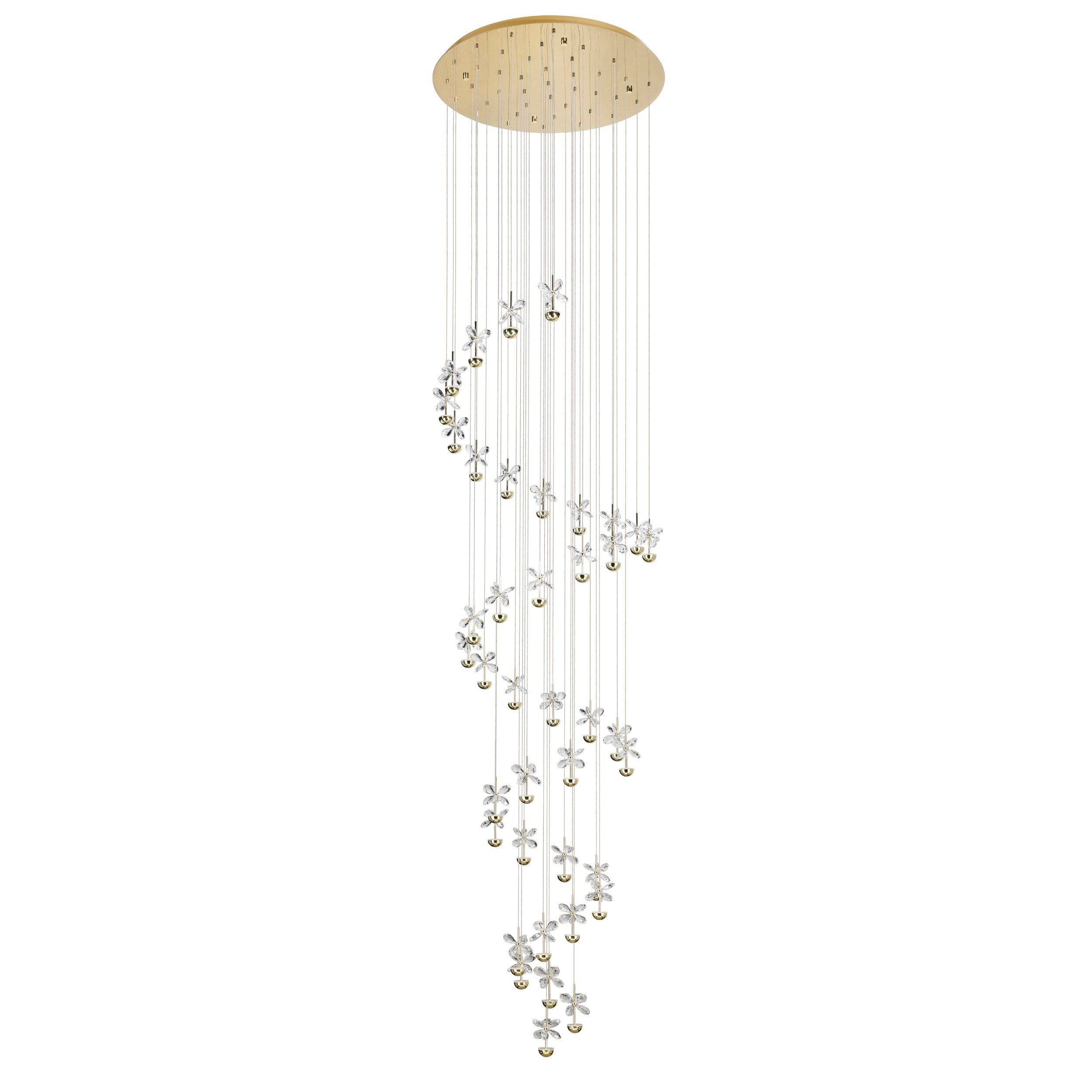 Pianopoli 40 Light Brass Crystal Butterfly Spiral Pendant