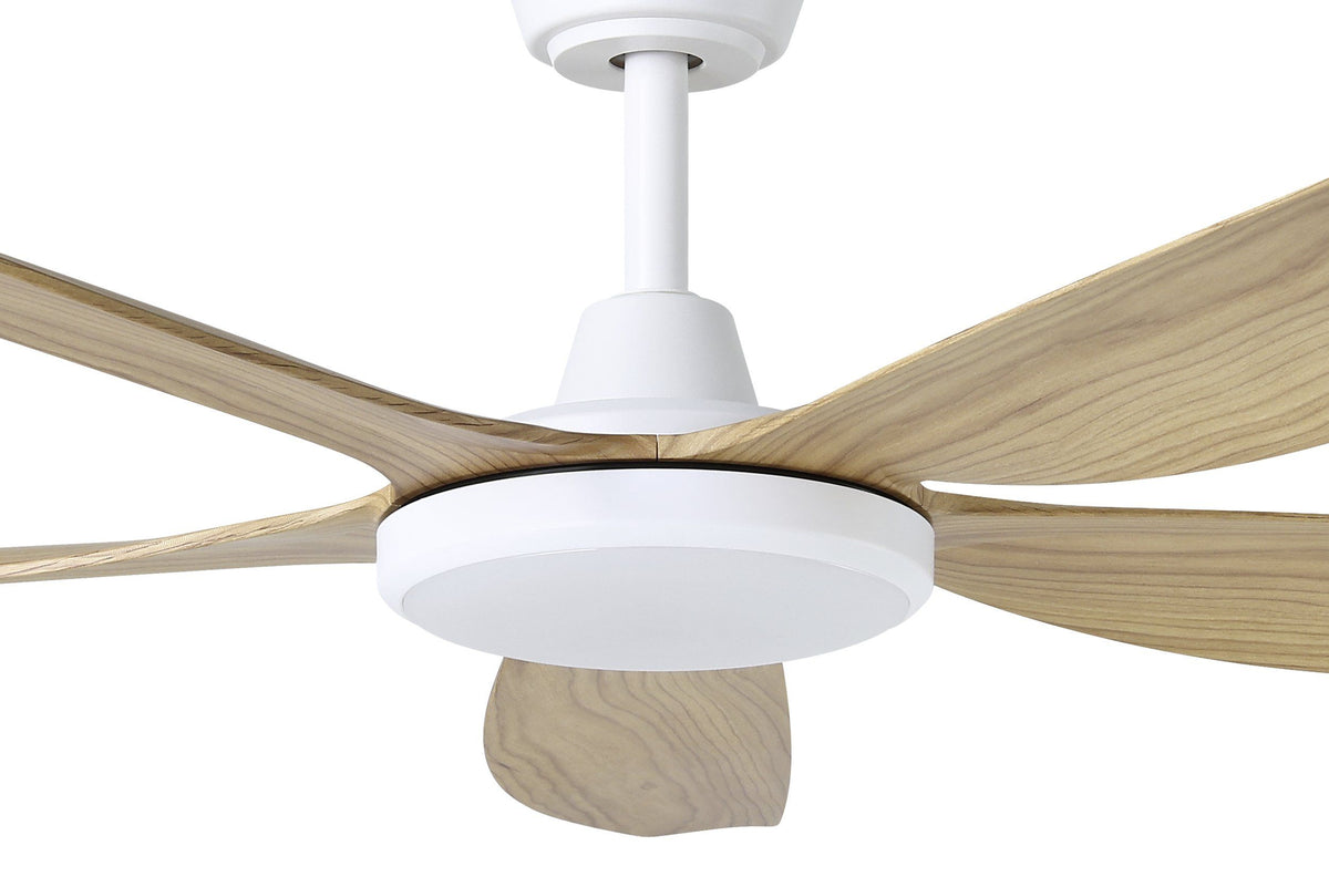 Miami 60"/1520mm 5 Blade White and Blackbutt with LED DC Motor ABS Ceiling Fan