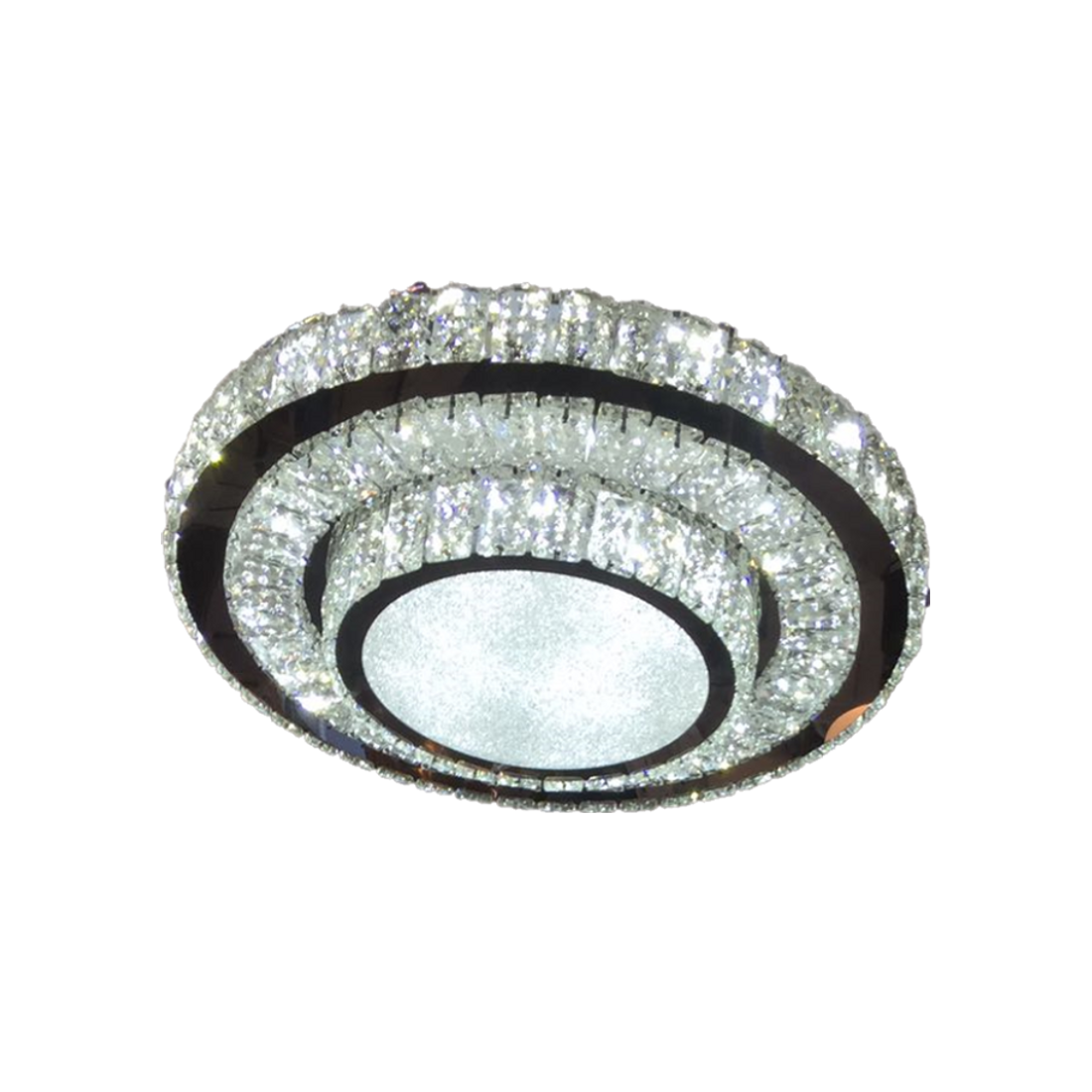 QL9215 500mm Crystal Tiered Remote Controlled Tri-Colour Ceiling Light