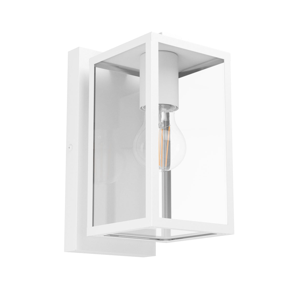 Budrone White and Glass Modern Outdoor Coach Light