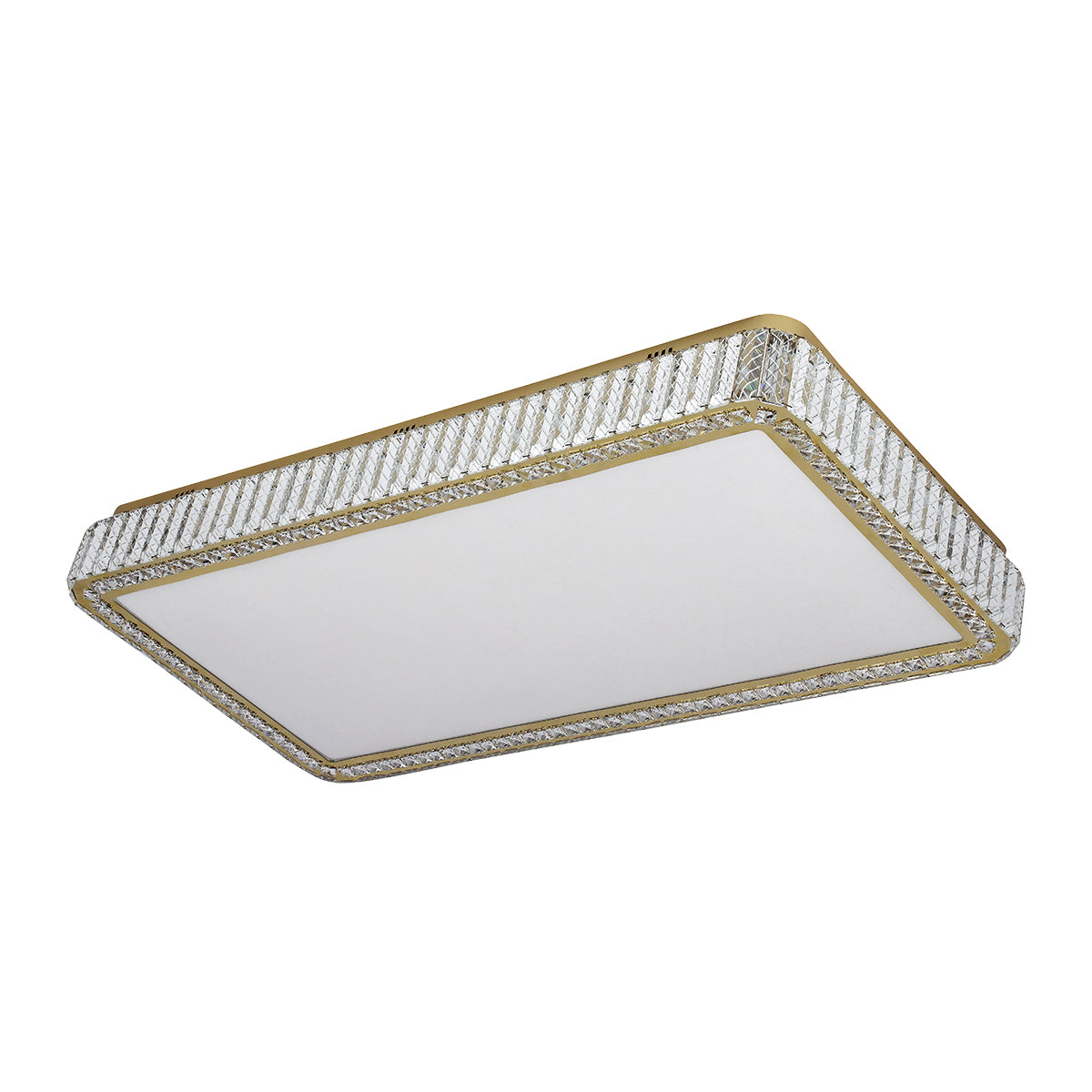 Asha 1200 Crystal with Gold Remote Controlled Tri-Colour LED Close to Ceiling