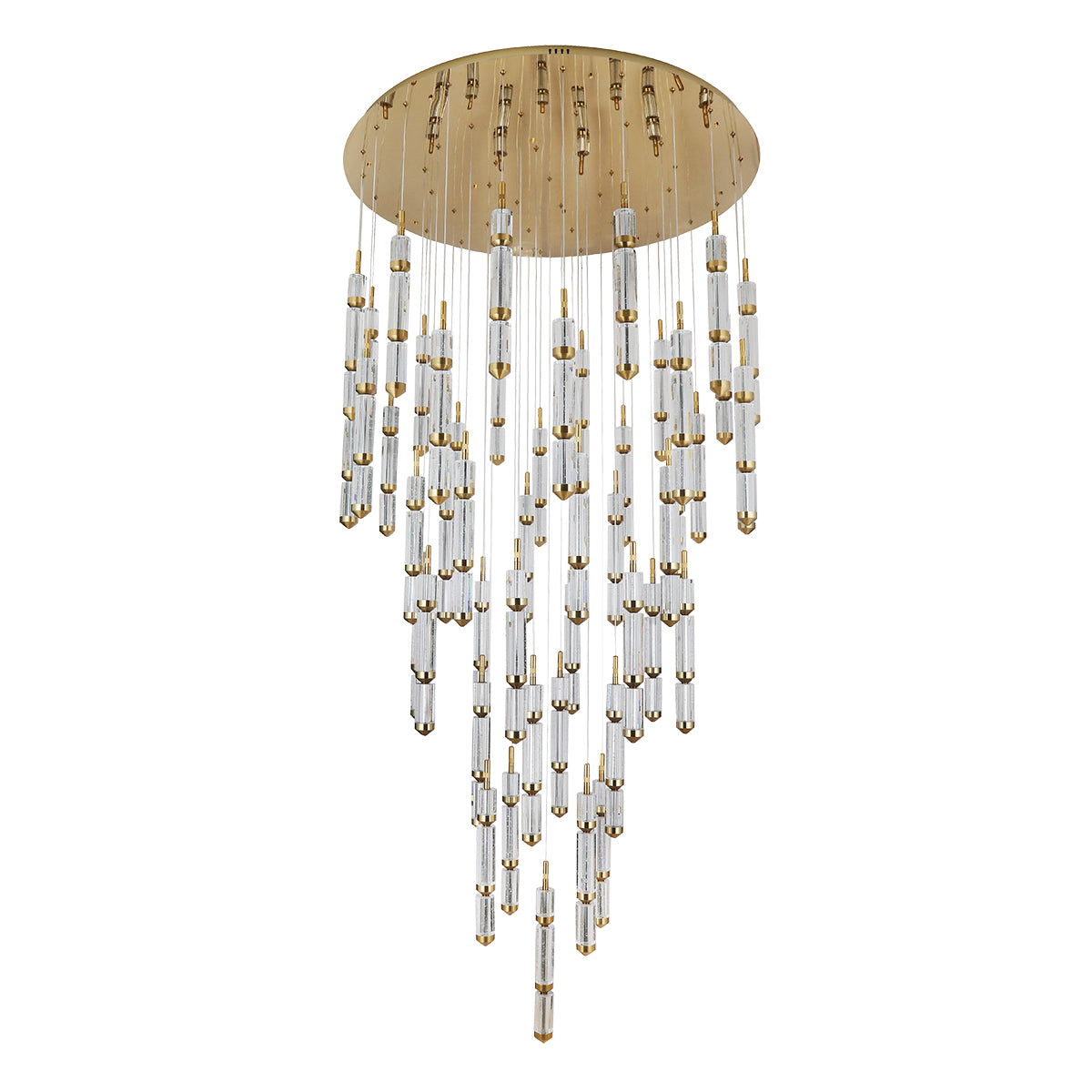 Athena 49 Light Round Bubble Crystal with Gold Remote Controlled LED Contemporary Pendant