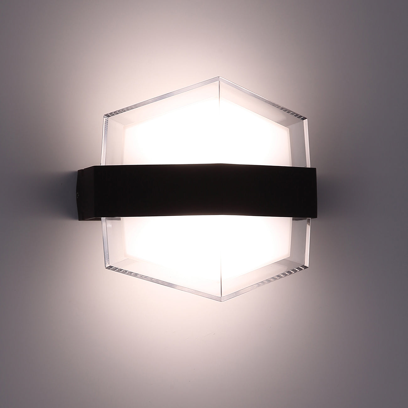 Conway Antique Bronze and Acrylic 2 Light Tri-Colour LED Contemporary Exterior