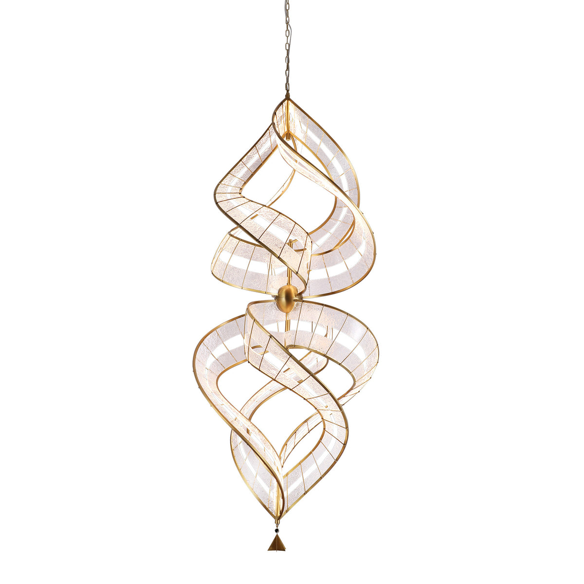Divina 2360mm Antique Brass Art Deco Tri-Colour Remote Control LED Feature Chandelier