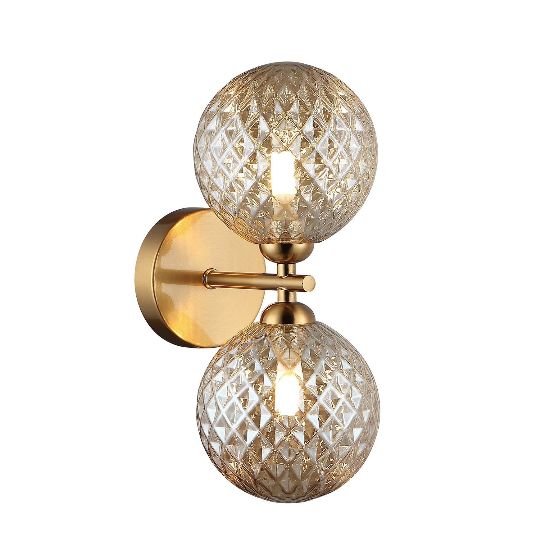 Marco Bronze and Amber 2 Light Modern Wall Light