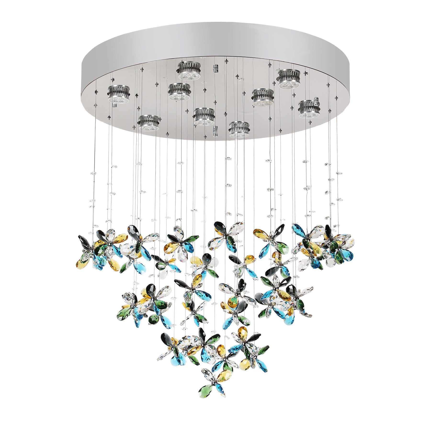 Mariposa 600mm Classic Colourful Crystal Butterfly Close to Ceiling Chandelier