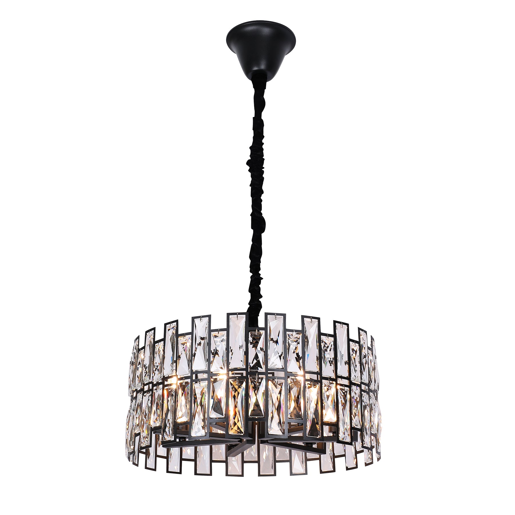 Sorrento Black 520mm Round Classic Crystal Chandelier