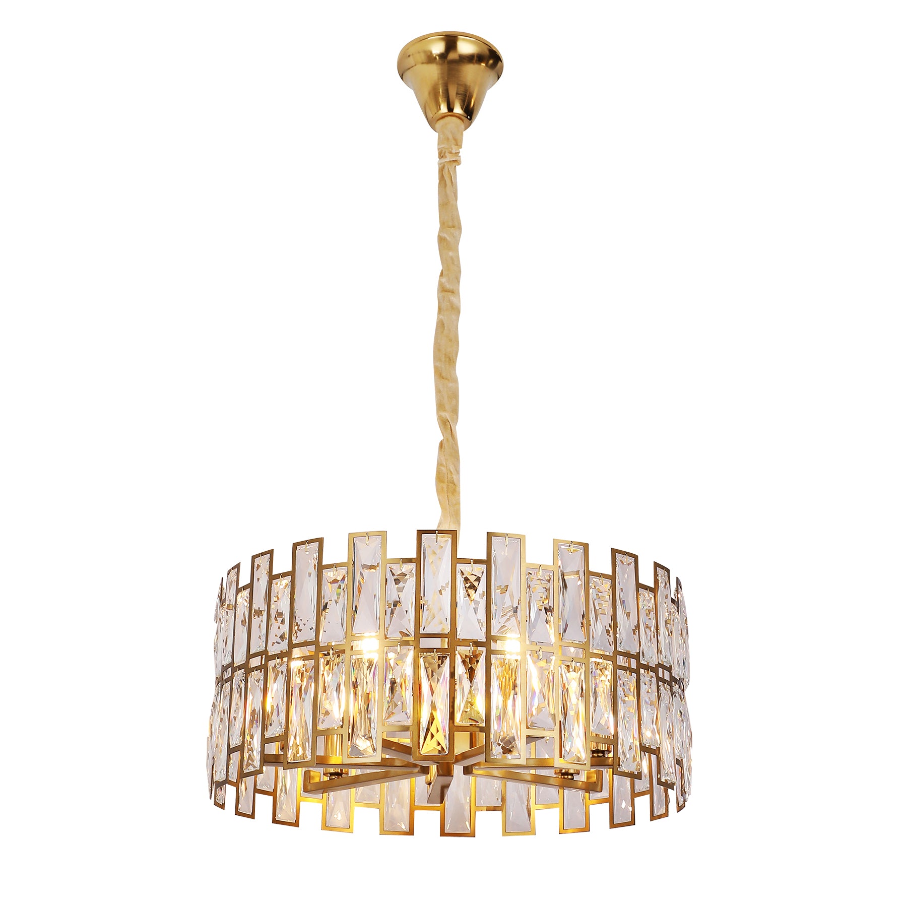 Sorrento Satin Gold 520mm Round Classic Crystal Chandelier – Local Lighting