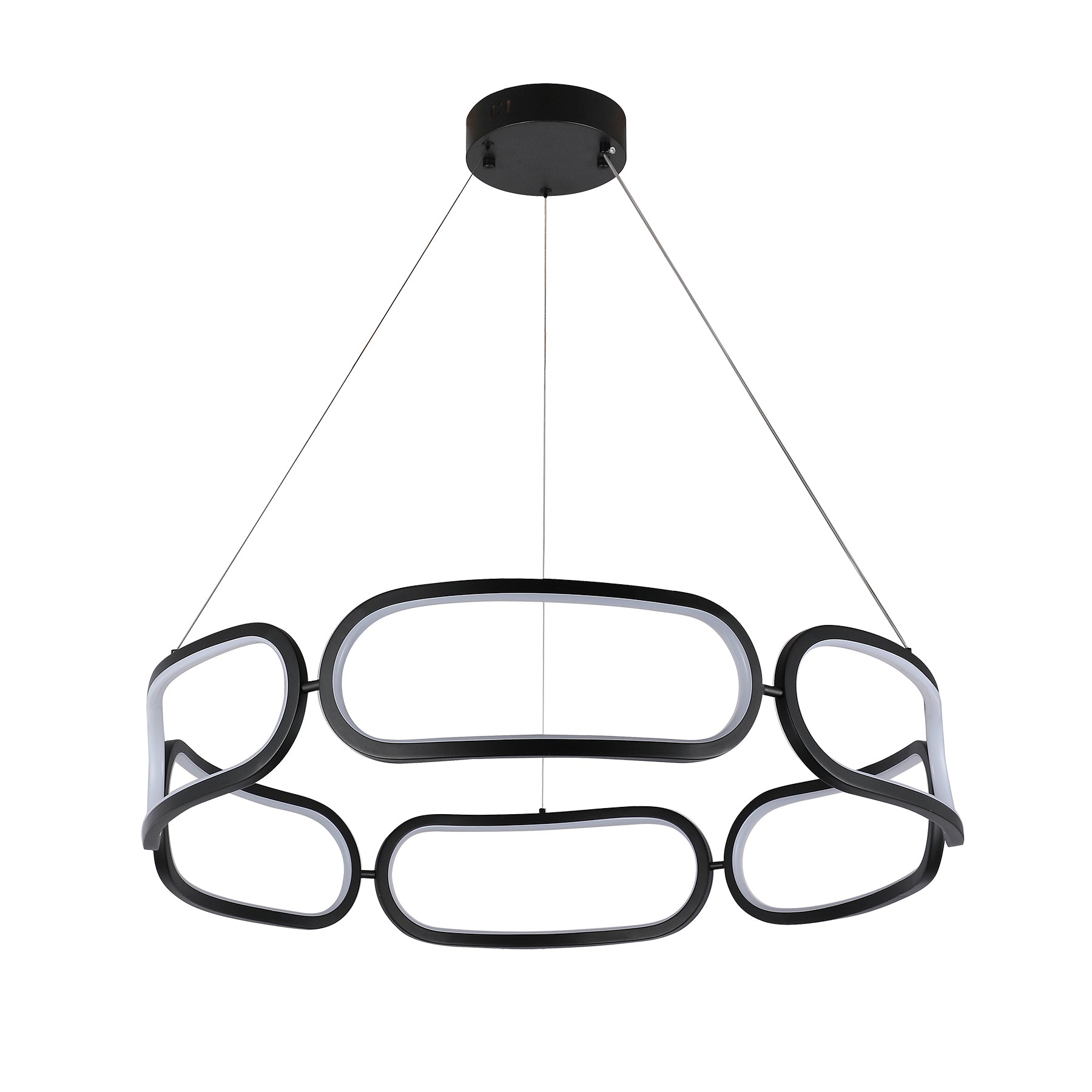 Tavora Black 800mm Tri-Colour Remote-Controlled LED Contemporary Pendant