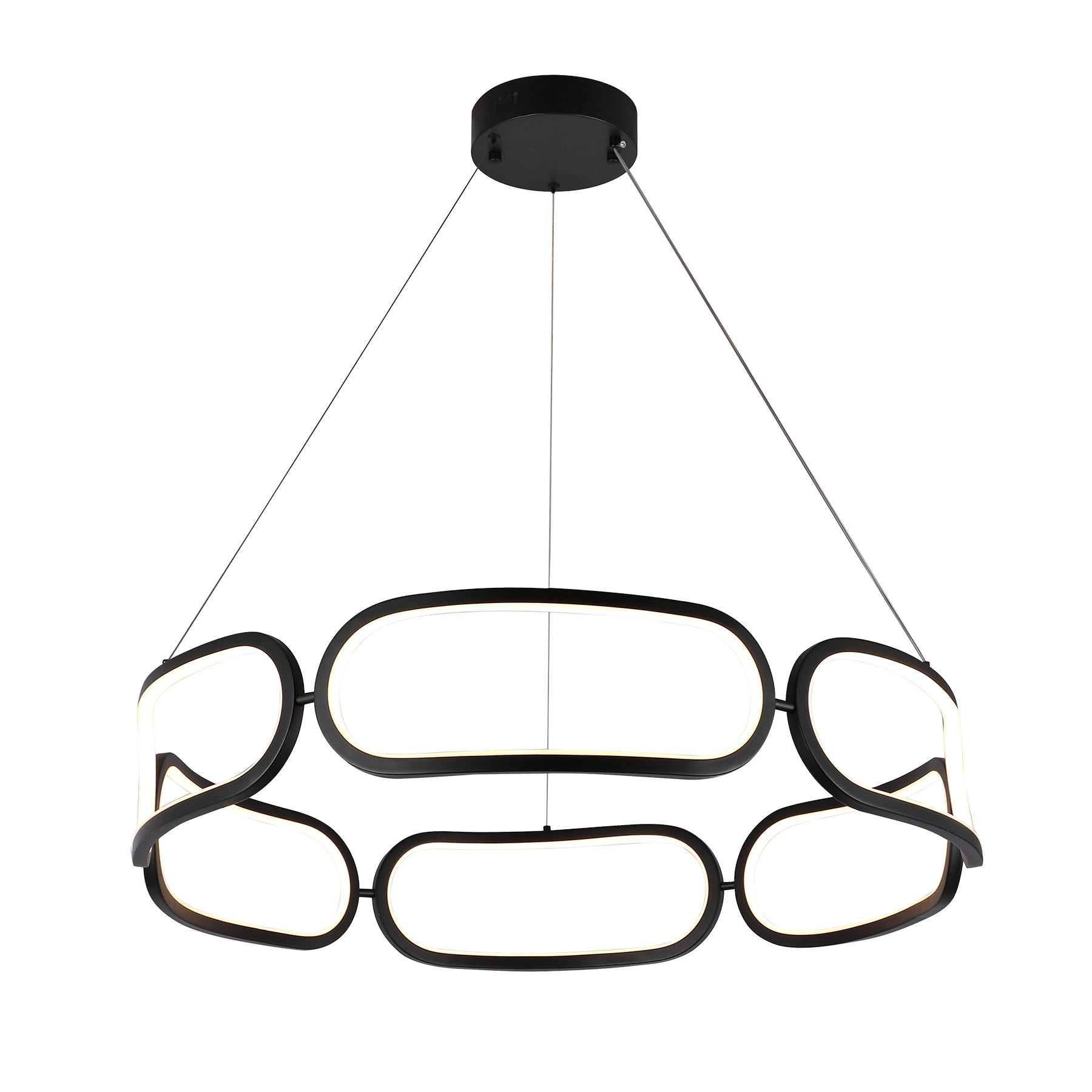 Tavora Black 800mm Tri-Colour Remote-Controlled LED Contemporary Pendant