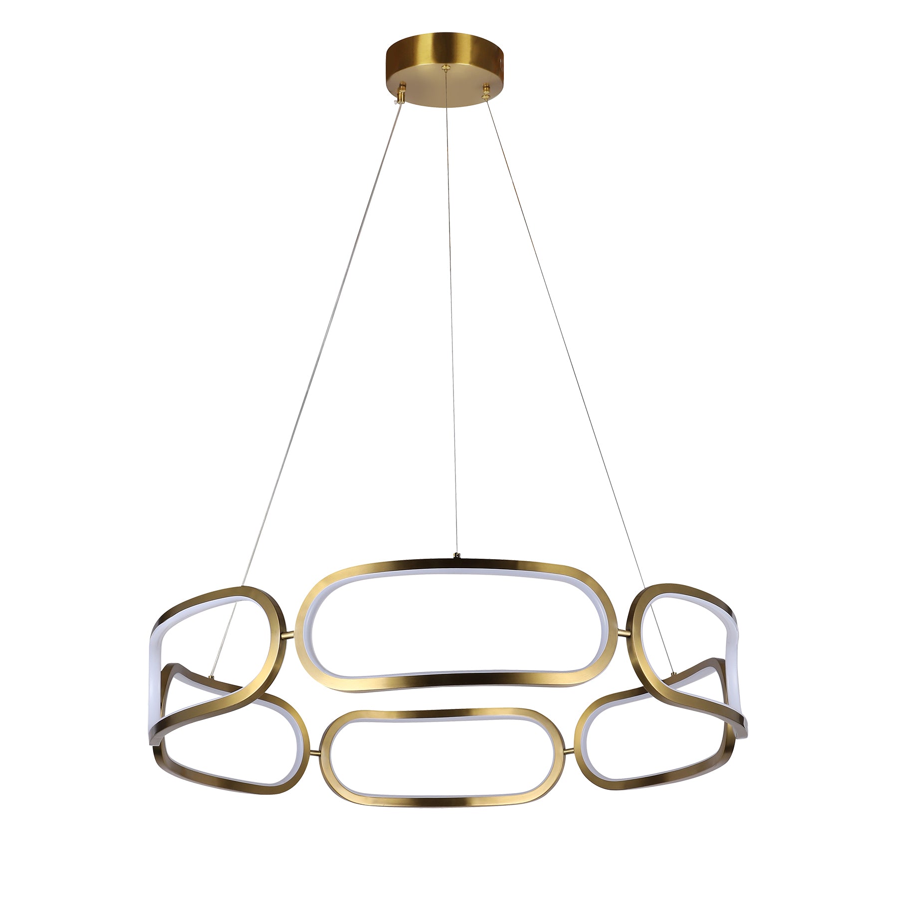 Tavora Satin Gold 800mm Tri-Colour Remote-Controlled LED Contemporary Pendant