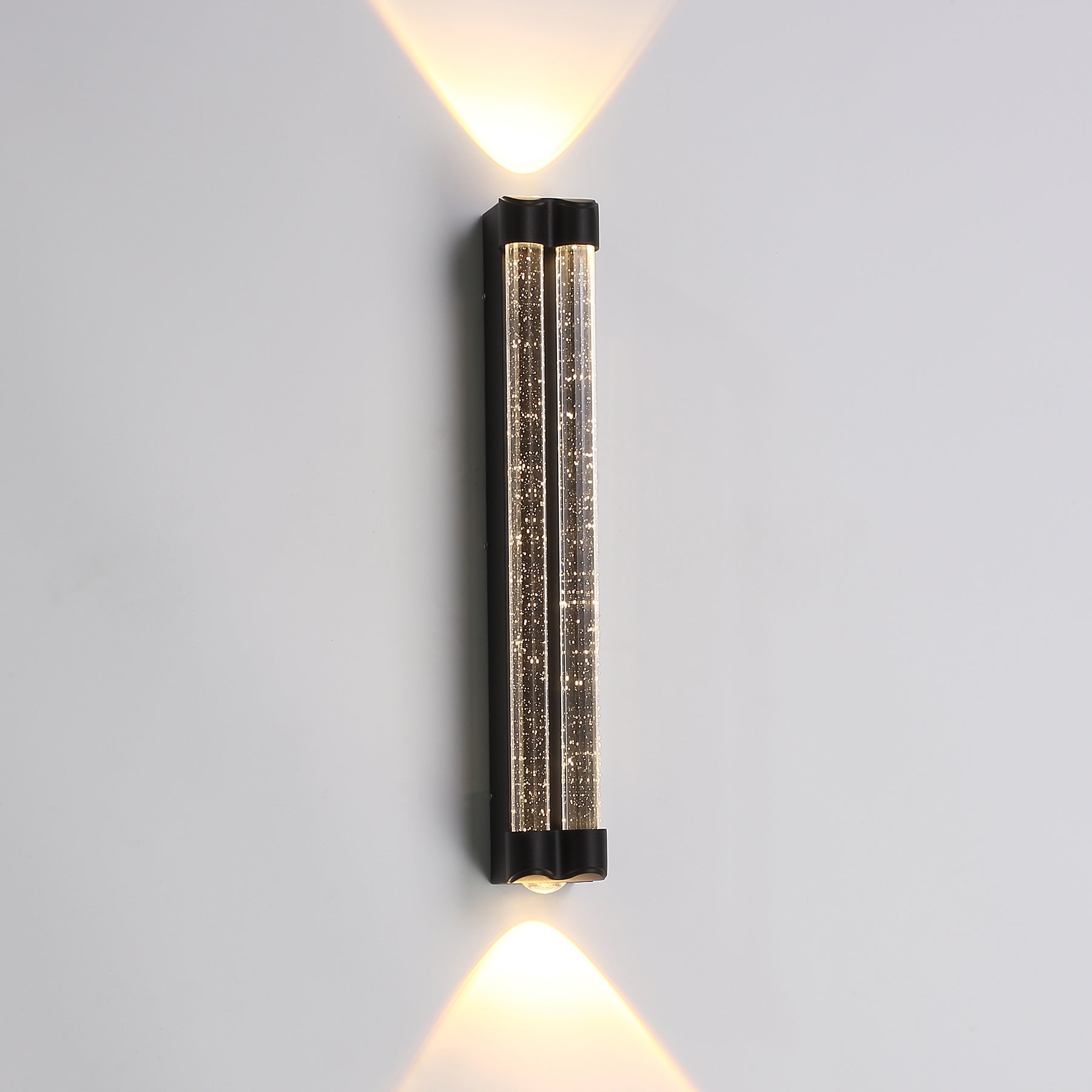 Vilena 400mm Black Bubble Glass Tri-Colour LED Contemporary Exterior