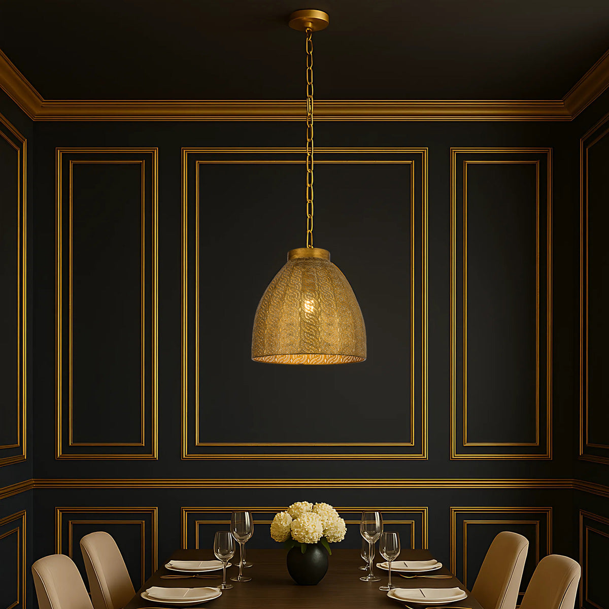 Aydin 35 Antique Brass Classic Dome Pendant