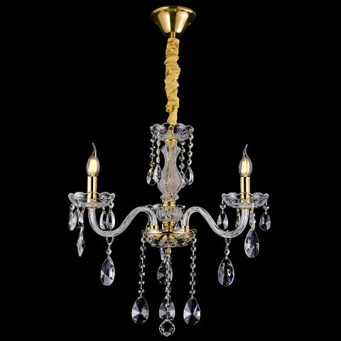 Bromley Gold 3 Light Crystal Traditional Chandelier