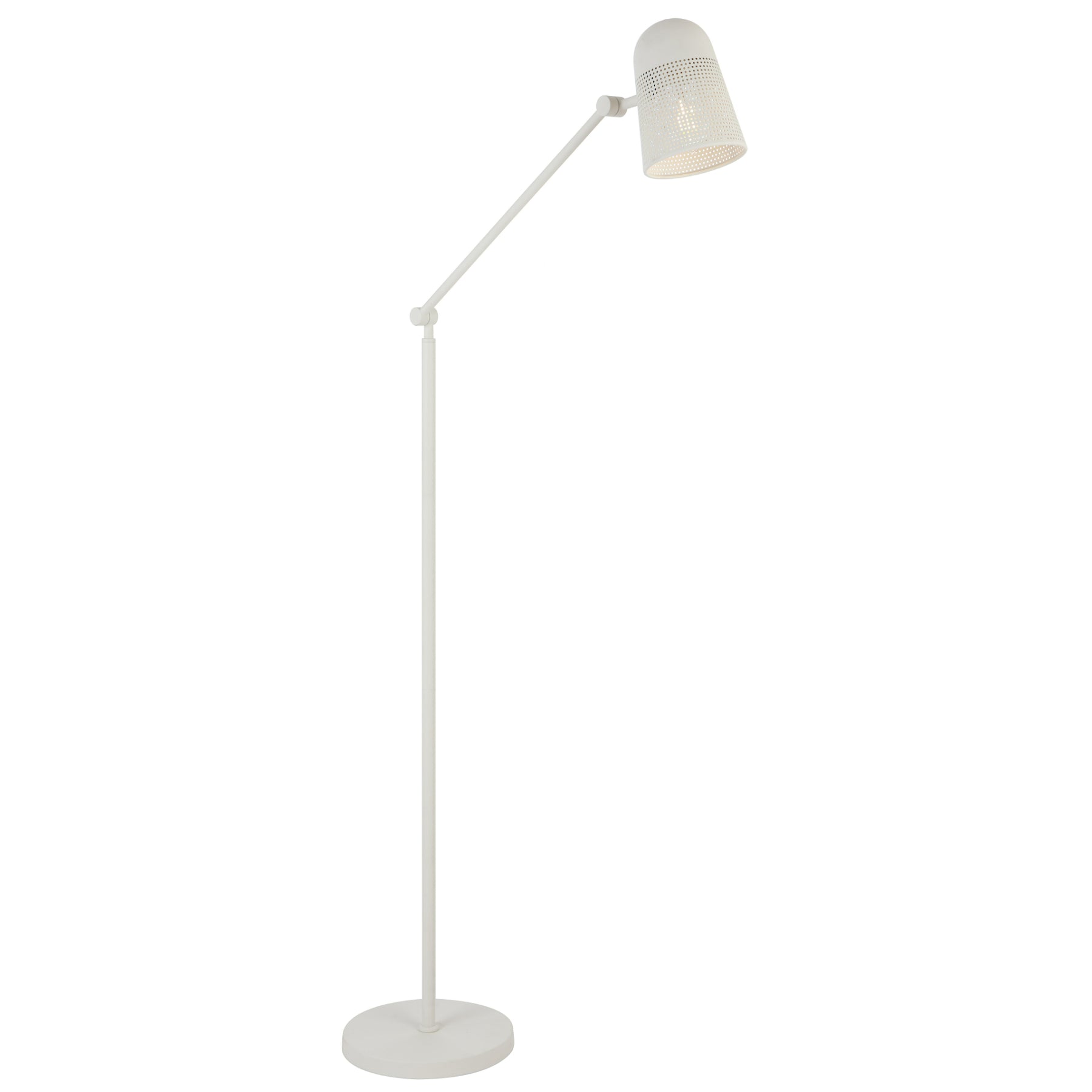 Cadena Off-White Adjustable Perforated Industrial Floor Lamp
