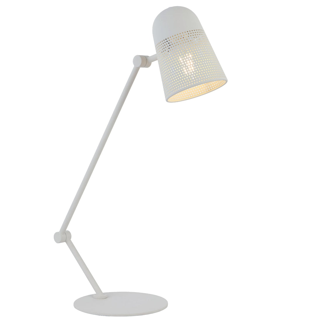 Cadena Off-White Adjustable Perforated Industrial Table Lamp