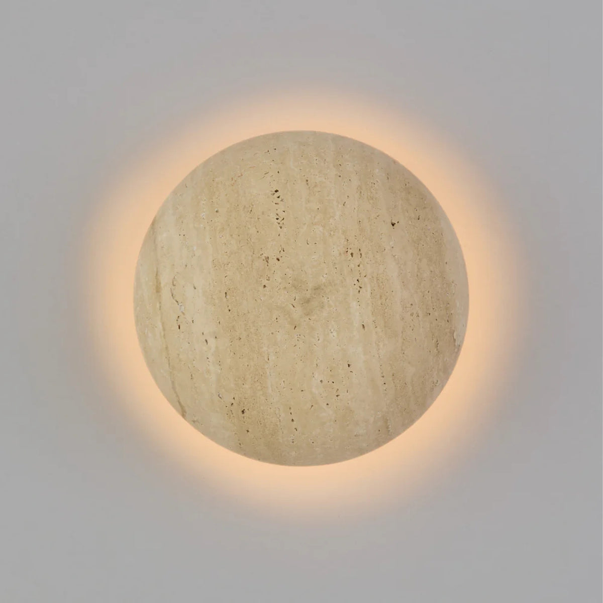 Casar Beige Travertine Round 3000k LED Contemporary Wall Light