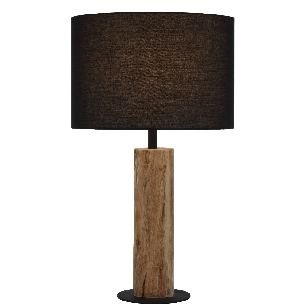 Chad Black and Solid Timber Modern Table Lamp