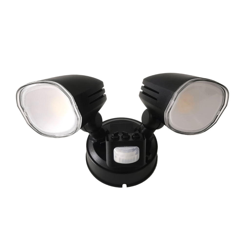 Clarion 2 Light with Sensor Black Tri-Colour Exterior Security Spot Light