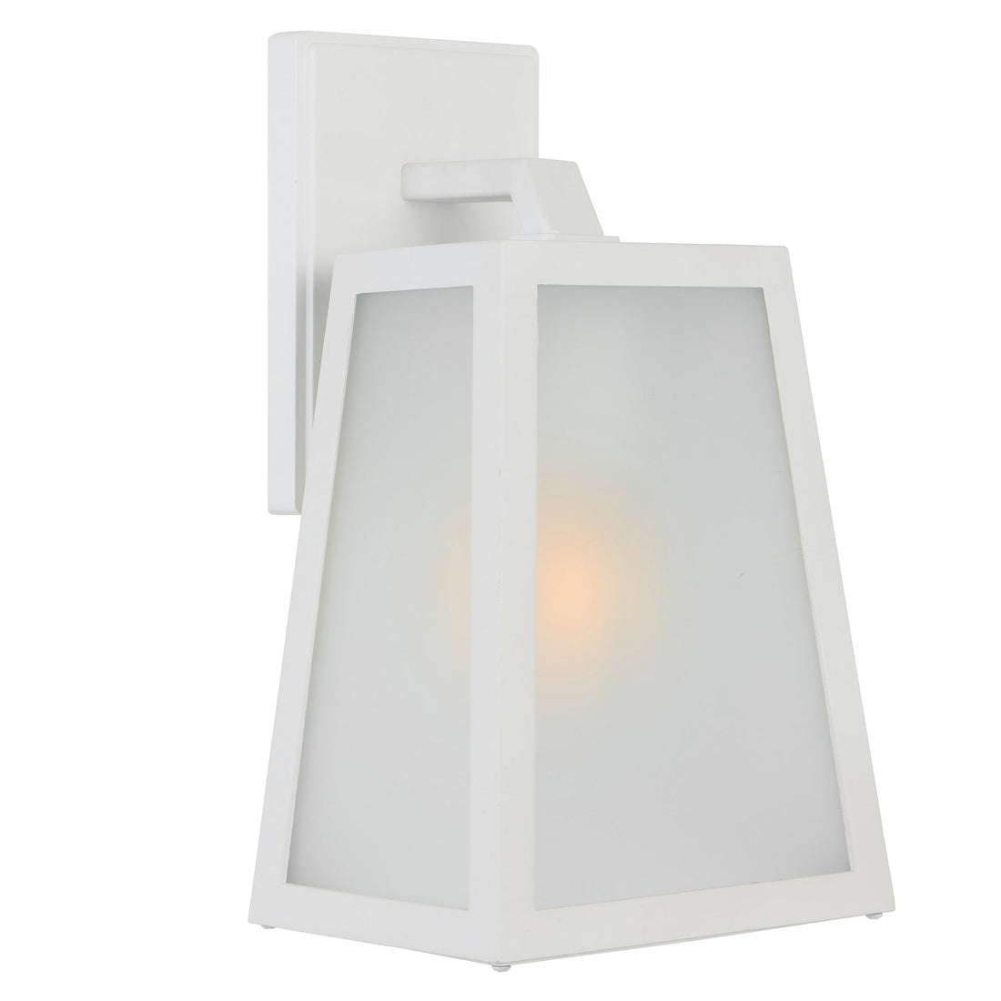 Cosca 180mm White with White Frost Glass Panel Exterior Coach Light