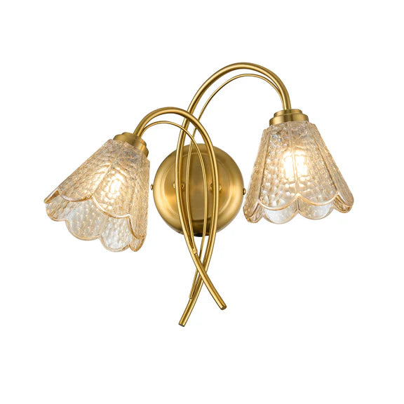 Coraline Brass Champagne 2 Light Wall Light