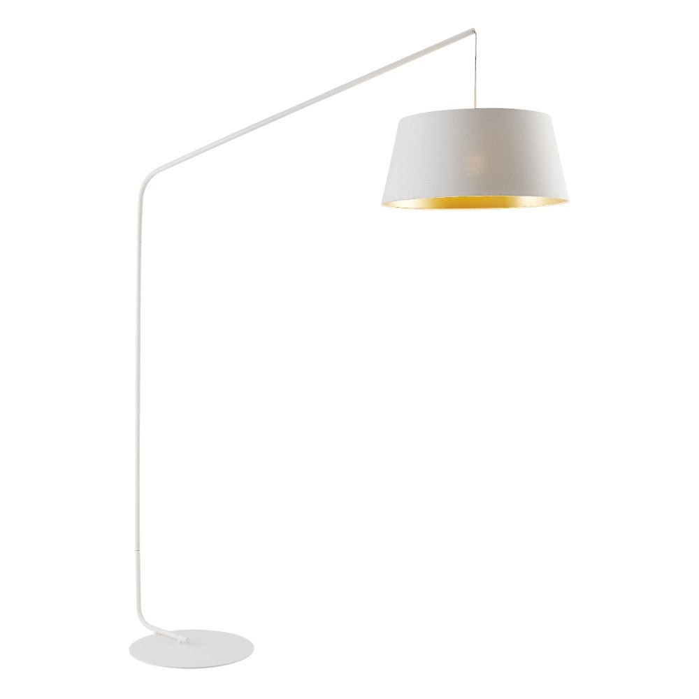 Downey White and Gold Retro Large-Scale Floor Lamp