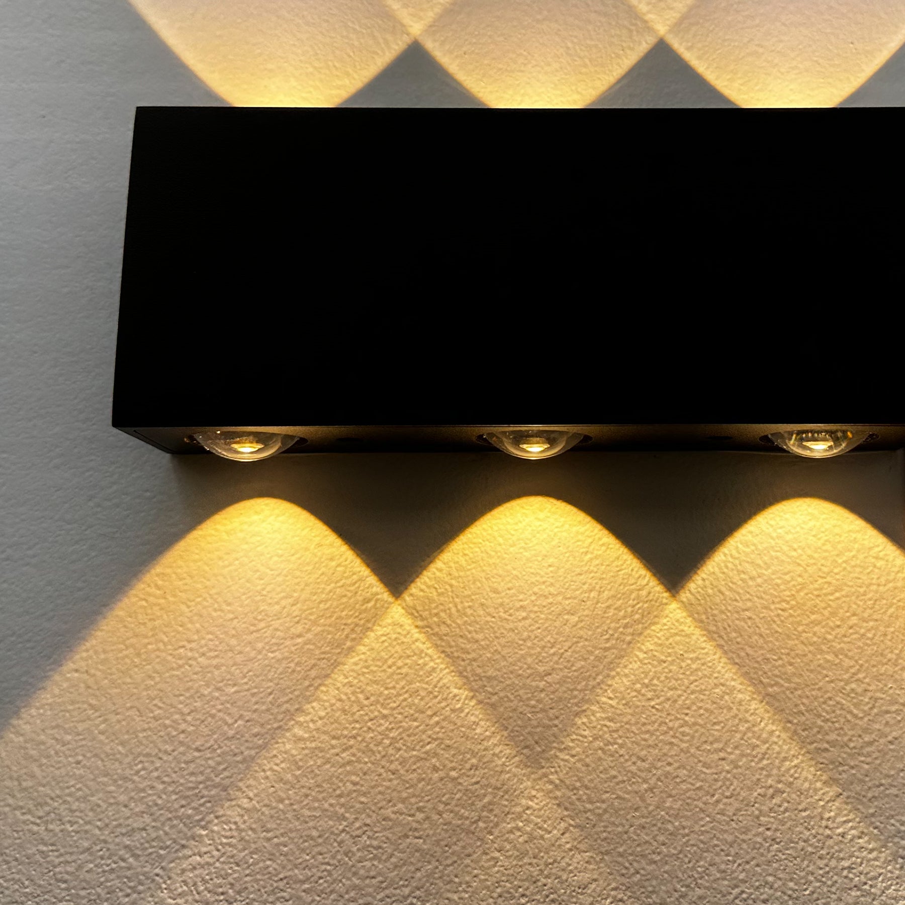 Delta Black Tri-Colour LED Exterior Up and Down Wall Light